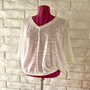 Korye Sheer White V-Neck Top